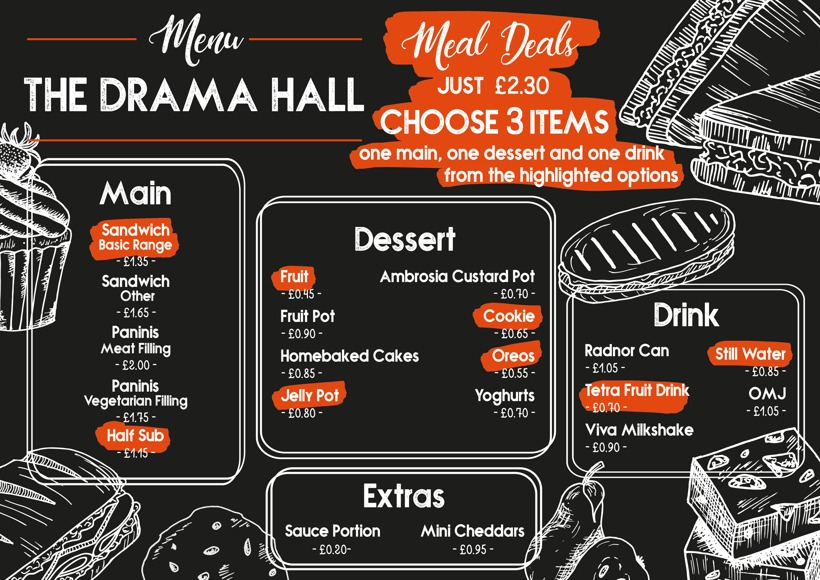 Full menus   large images   the drama hall