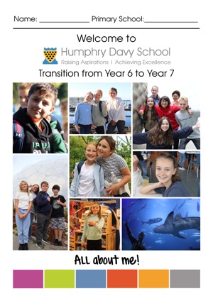 All about me (Yr6 7 transition booklet 2023)   front cover#
